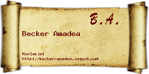 Becker Amadea névjegykártya